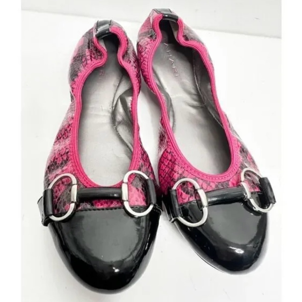 Tahari Black and Pink Flats Stylish Comfort